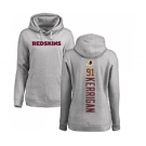 Football Women's Washington Redskins #91 Ryan Kerrigan Ash Backer Pullover Hoodie