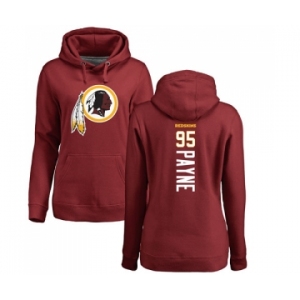 NFL Women's Nike Washington Redskins #95 Da'Ron Payne Maroon Backer Pullover Hoodie