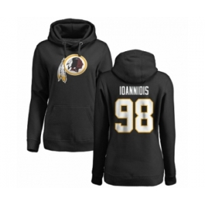 NFL Women's Nike Washington Redskins #98 Matt Ioannidis Black Name & Number Logo Pullover Hoodie