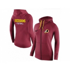 Women Nike Washington Redskins Full-Zip Performance Hoodie Red_1