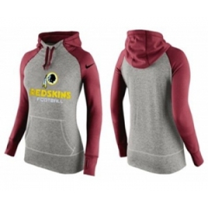 Women Nike Washington Redskins Performance Hoodie Grey & Red_1