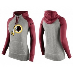 Women Nike Washington Redskins Performance Hoodie Grey & Red_2