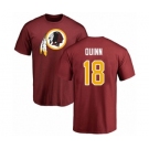 Football Washington Redskins #18 Trey Quinn Maroon Name & Number Logo T-Shirt