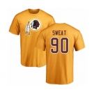 Football Washington Redskins #90 Montez Sweat Gold Name & Number Logo T-Shirt