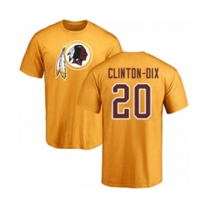 NFL Nike Washington Redskins #20 Ha Clinton-Dix Gold Name & Number Logo T-Shirt