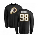 NFL Nike Washington Redskins #98 Matt Ioannidis Black Name & Number Logo Long Sleeve T-Shirt