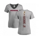 Football Women Washington Redskins #7 Dwayne Haskins Ash Backer T-Shirt