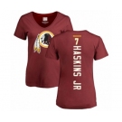 Football Women Washington Redskins #7 Dwayne Haskins Maroon Backer T-Shirt