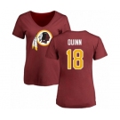 Football Women's Washington Redskins #18 Trey Quinn Maroon Name & Number Logo T-Shirt