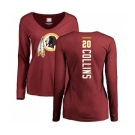 Football Women's Washington Redskins #20 Landon Collins Maroon Backer Long Sleeve T-Shirt