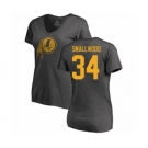 Football Women's Washington Redskins #34 Wendell Smallwood Ash One Color T-Shirt