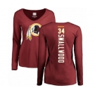 Football Women's Washington Redskins #34 Wendell Smallwood Maroon Backer Long Sleeve T-Shirt