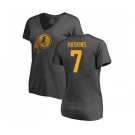 Football Women's Washington Redskins #7 Dwayne Haskins Ash One Color T-Shirt