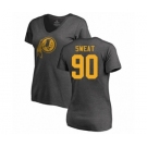 Football Women's Washington Redskins #90 Montez Sweat Ash One Color T-Shirt