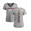 Football Women's Washington Redskins #91 Ryan Kerrigan Ash Backer T-Shirt