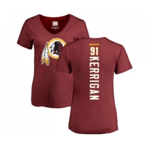 Football Women's Washington Redskins #91 Ryan Kerrigan Maroon Backer T-Shirt