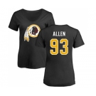 NFL Women's Nike Washington Redskins #93 Jonathan Allen Black Name & Number Logo T-Shirt