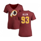 NFL Women's Nike Washington Redskins #93 Jonathan Allen Maroon Name & Number Logo T-Shirt