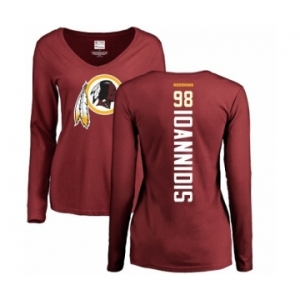 NFL Women's Nike Washington Redskins #98 Matt Ioannidis Maroon Backer Long Sleeve T-Shirt