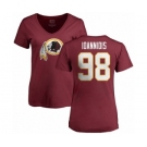 NFL Women's Nike Washington Redskins #98 Matt Ioannidis Maroon Name & Number Logo T-Shirt