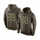 Football Men's Oakland Raiders #28 Josh Jacobs Green Salute To Service Pullover Hoodie