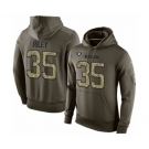 Football Men's Oakland Raiders #35 Curtis Riley Green Salute To Service Pullover Hoodie