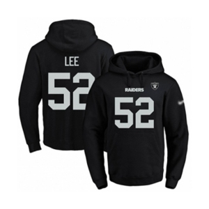 Football Men's Oakland Raiders #52 Marquel Lee Black Name & Number Pullover Hoodie