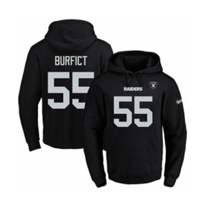 Football Men's Oakland Raiders #55 Vontaze Burfict Black Name & Number Pullover Hoodie