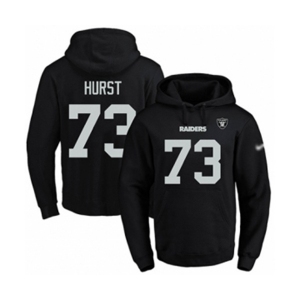 Football Men's Oakland Raiders #73 Maurice Hurst Black Name & Number Pullover Hoodie