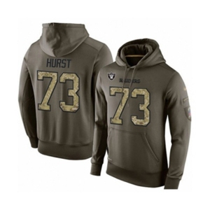 Football Men's Oakland Raiders #73 Maurice Hurst Green Salute To Service Pullover Hoodie