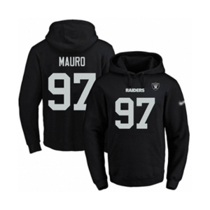 Football Men's Oakland Raiders #97 Josh Mauro Black Name & Number Pullover Hoodie
