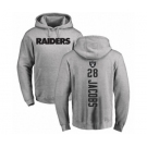 Football Oakland Raiders #28 Josh Jacobs Ash Backer Pullover Hoodie