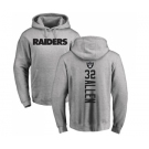 Football Oakland Raiders #32 Marcus Allen Ash Backer Pullover Hoodie