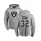 Football Oakland Raiders #32 Marcus Allen Ash Name & Number Logo Pullover Hoodie