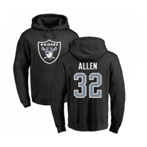 Football Oakland Raiders #32 Marcus Allen Black Name & Number Logo Pullover Hoodie