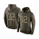 Football Oakland Raiders #32 Marcus Allen Green Salute To Service Men's Pullover Hoodie