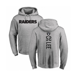 Football Oakland Raiders #52 Marquel Lee Ash Backer Pullover Hoodie