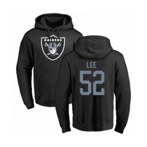 Football Oakland Raiders #52 Marquel Lee Black Name & Number Logo Pullover Hoodie