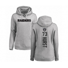 Football Oakland Raiders #73 Maurice Hurst Ash Backer Pullover Hoodie