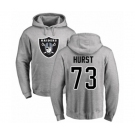 Football Oakland Raiders #73 Maurice Hurst Ash Name & Number Logo Pullover Hoodie