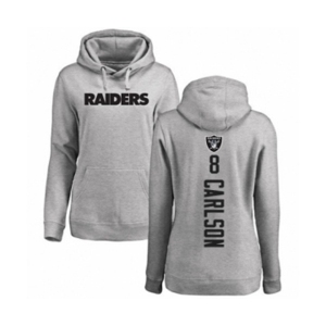 Football Oakland Raiders #8 Daniel Carlson Ash Backer Pullover Hoodie