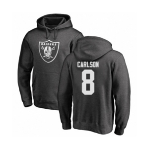 Football Oakland Raiders #8 Daniel Carlson Ash One Color Pullover Hoodie