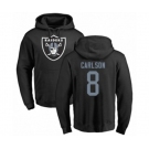 Football Oakland Raiders #8 Daniel Carlson Black Name & Number Logo Pullover Hoodie