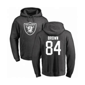 Football Oakland Raiders #84 Antonio Brown Ash One Color Pullover Hoodie