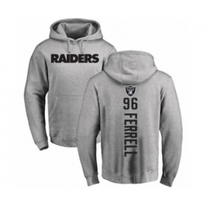 Football Oakland Raiders #96 Clelin Ferrell Ash Backer Pullover Hoodie