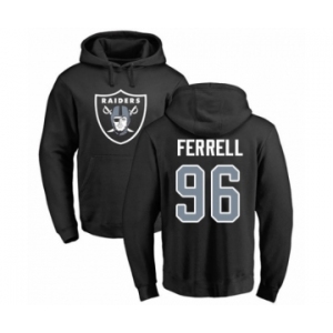 Football Oakland Raiders #96 Clelin Ferrell Black Name & Number Logo Pullover Hoodie