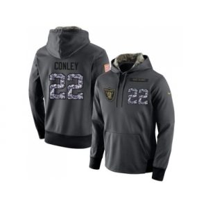 Men Oakland Raiders #22 Gareon Conley Stitched Black Anthracite Salute to Service Player Performance Hoodie