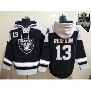 Men's Las Vegas Raiders #13 Hunter Renfrow NEW Black 2020 Inaugural Season Pocket Stitched NFL Pullover Hoodie