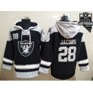 Men's Las Vegas Raiders #28 Josh Jacobs NEW Black 2020 Inaugural Season Pocket Stitched NFL Pullover Hoodie