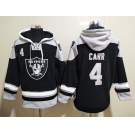 Men's Las Vegas Raiders 4 Derek Carr NEW Black Pocket Stitched NFL Pullover Hoodie